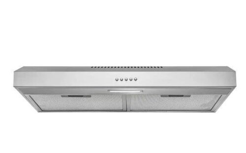 AKDY 30 in. 58 CFM Convertible Under Cabinet Range Hood in Brushed Stainless Steel with 2 Carbon Filters and Push Button - Lot 220