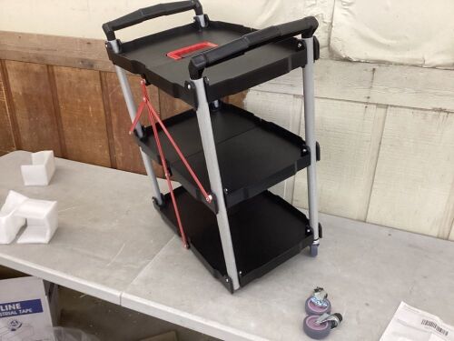 Portable Folding Service Cart - 2 Wheels Broken  - Lot 309