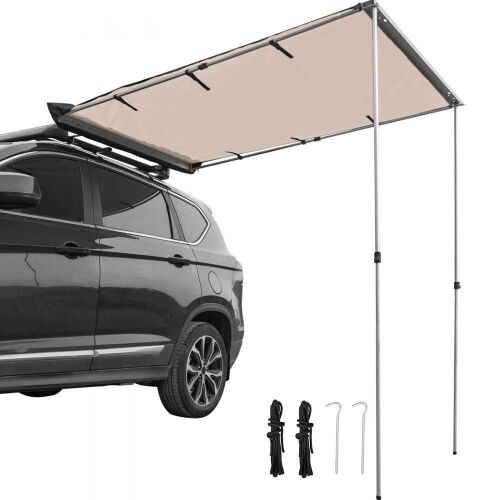 VEVOR 6.6'x8.2', Pull-Out Retractable Vehicle Awning Waterproof UV50+, Telescoping Poles  - Lot 275