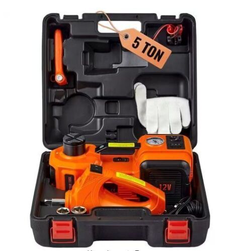 VEVOR Electric Floor Jack 5 Ton 11023 Lbs. Lifting 12-Volt Hydraulic Car Jack with Impact Wrench Inflator Pump Up to 17.7 in. - Lot 276