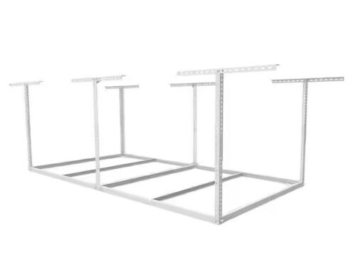 FLEXIMOUNTS White Adjustable Height Overhead Garage Storage Rack w/out Decks - Lot 183