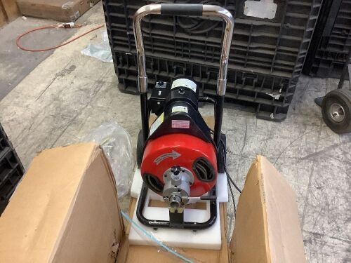 100' x 3/8" 370W Drain Cleaning Machine w/Cutter - Motor Turns, Belt is Off - Lot 191