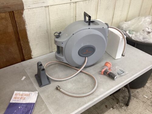 Giraffe Tools Retractable Hose Reel with 5/8" 65' Water Hose  - Lot 115