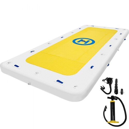 VEVOR Inflatable Dock Floating Platform, 12 x 6 ft, 3-5 Person Capacity, 6 inches Thick, with Hand Pump, Electric Air Pump & Storage Bag - Lot 82