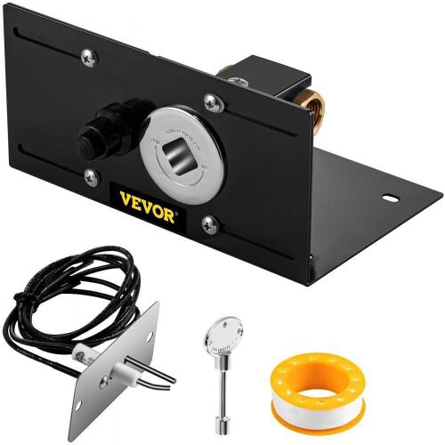 VEVOR Fire Pit Gas Burner Spark Ignition Kit, 300K BTU, with 1/2'' Key Valve with Key and Leads & Ground Wire Black Retractable - Lot 195