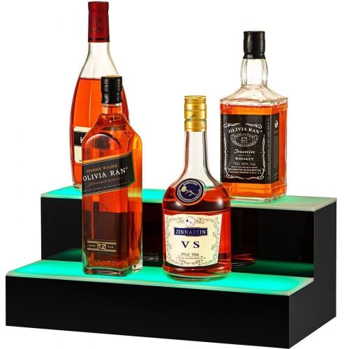 VEVOR Acrylic LED Lighted Liquor Bottle Display Shelf with Remote & App Control, 24-inch  - Lot 330