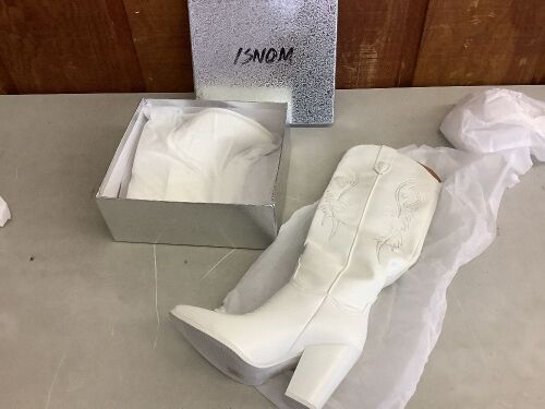 ISNOM Women's Western Knee High Boots, Size 8  - Lot 343