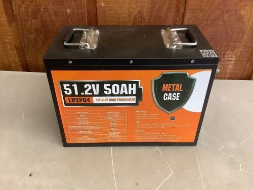 LiFePO4 48V 50Ah Lithium Iron Phosphate Battery - Lot 346