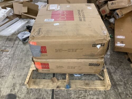Lot of (2) Linen Upholstered Convertible Sofa Bed Futon w/ 2 Cupholders - Uninspected - Lot 377