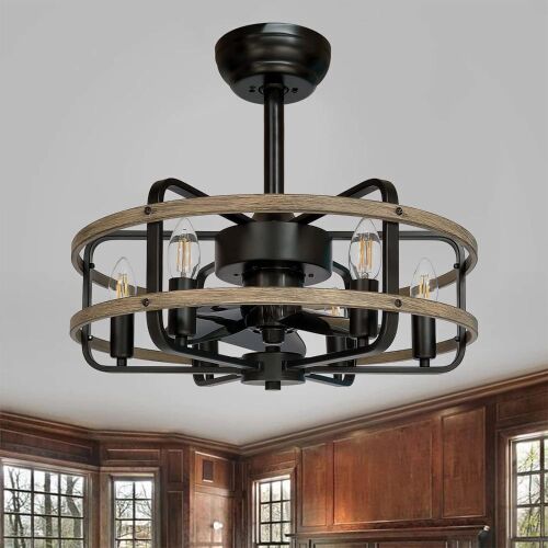 KARRYON Farmhouse Ceiling Fan with Light - Lot 111