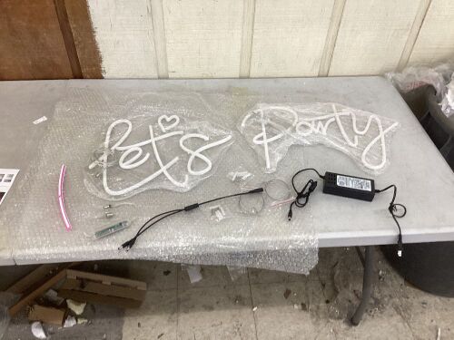 Let's Party Neon Sign  - Lot 402