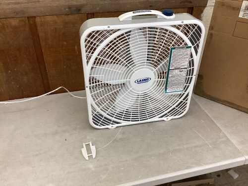 Lasko 20 in. 3-Speed Weather Shield Performance Box Fan - Case Damaged, Fan Blad Rubs  - Lot 417