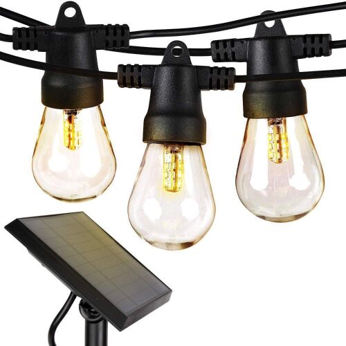 Brightech Ambience Pro Solar Powered Outdoor String Lights 37' 3000k Soft White  - Lot 453