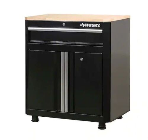 Husky Ready-to-Assemble 24-Gauge Steel 1-Drawer 2-Door Garage Base Cabinet in Black - Lot 19