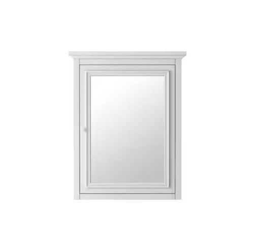 Fremont 24 in. W x 30 in. H Rectangular Tri Fold Wood Framed Wall Bathroom Vanity Mirror in White - Lot 498