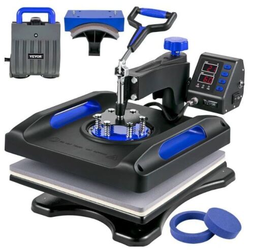 VEVOR 5 in 1, Anti-Scald, Fast-Heating, Swing Away Digital Control Multifunction Heat Press for Sublimation 15 x 15 - Lot 57