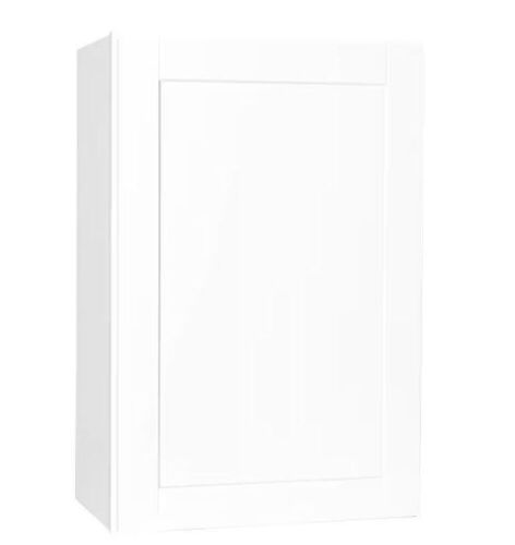 Hampton Bay Shaker Satin White Stock Assembled Wall Kitchen Cabinet, 24 in. x 36 in. x 12 in. - Trim Needs Glued  - Lot 627