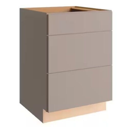 Hampton Bay Courtland Shaker Assembled 24 in. x 34.5 in. x 24 in. Stock Drawer Base Kitchen Cabinet in Sterling Gray - Lot 631