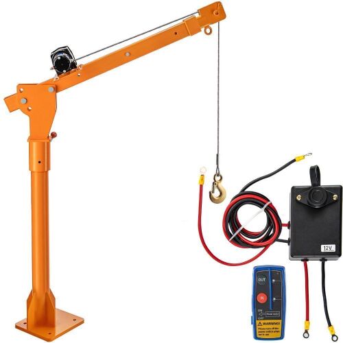 VEVOR Davit Electric Crane 1100 lbs 360° Swivel w/ Wireless Control 110V - Lot 49
