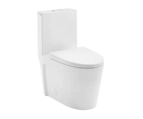 Swiss Madison St. Tropez 1-Piece 1.1/1.6 GPF Dual Flush Elongated Toilet in Glossy White, Seat Included - Lot 44