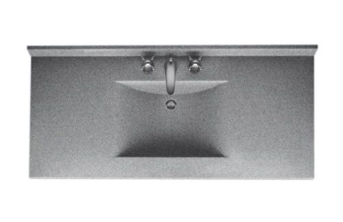 Swan Contour 49 in. W x 22 in. D Solid Surface Vanity Top with Sink in Gray Granite - Lot 45