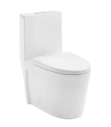 Swiss Madison St. Tropez 1-Piece 1.1/1.6 GPF Dual Flush Elongated Toilet in Glossy White, Seat Included - Lot 39