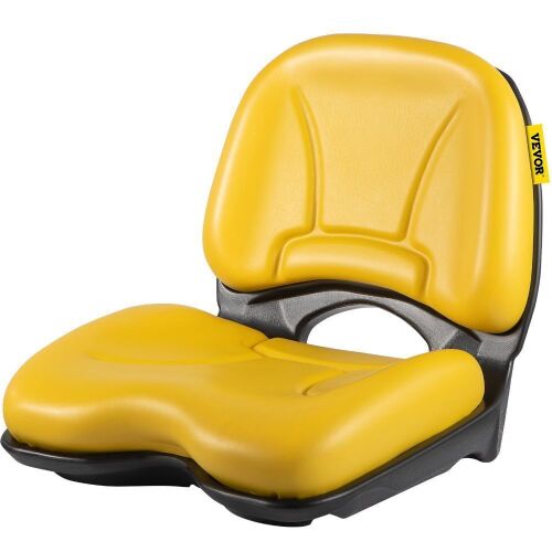 VEVOR Universal Tractor Seat, Industrial High Back, Waterproof PVC, Steel Frame with Drain Hole - Lot 637