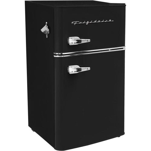 Frigidaire Retro 3.2 Cu. Ft. Mini Fridge with Top Freezer Black - Dent on Door  - Lot 29
