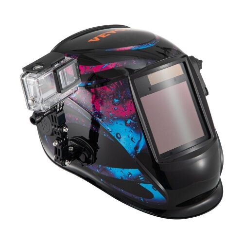 VEVOR True Color Solar Powered Auto Darkening Welding Helmet, 4 Arc Sensor Wide Shade 5-8/9-13 for TIG MIG ARC Welding  - Lot 710