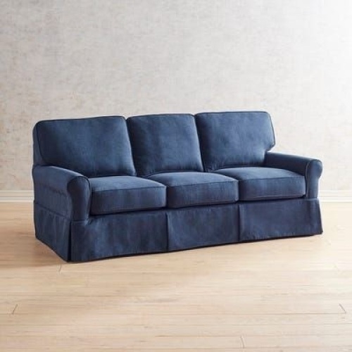 Pier1 Lia Performance Slipcovered Sofa in Navy. NEW - Lot 21