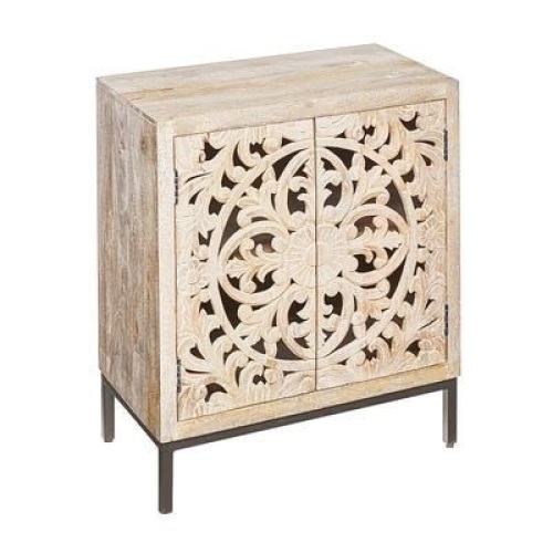 Pier1 Quincy Carved 2-Door Cabinet. NEW - Lot 28