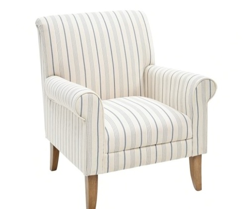 Pier1 Laila Armchair in Blue Stripe. NEW - Lot 32