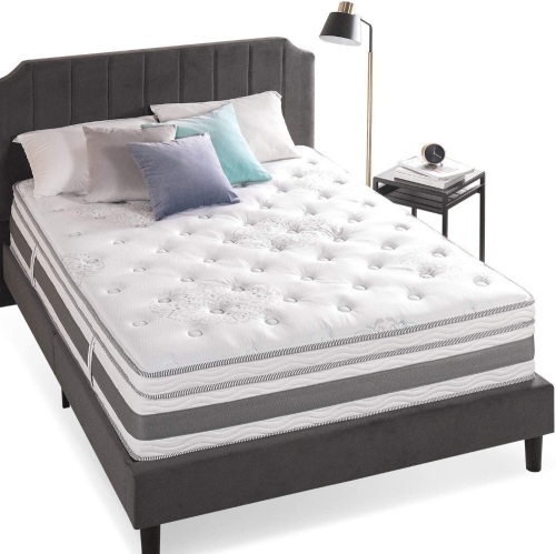 Zinus Queen Size 14 Inch Gel Memory Foam Pocket Spring Hybrid Mattress / Pocket Innersprings for Motion Isolation / Cooling Foam / Edge Support. Appears New - Lot 39