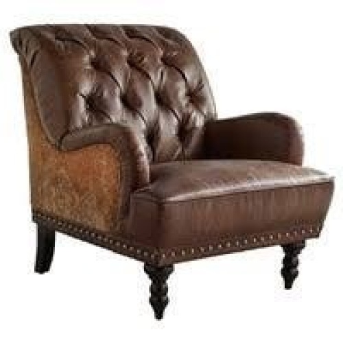 Pier1 Chas Collection Coffee Brown & Tapestry Armchair. NEW - Lot 48