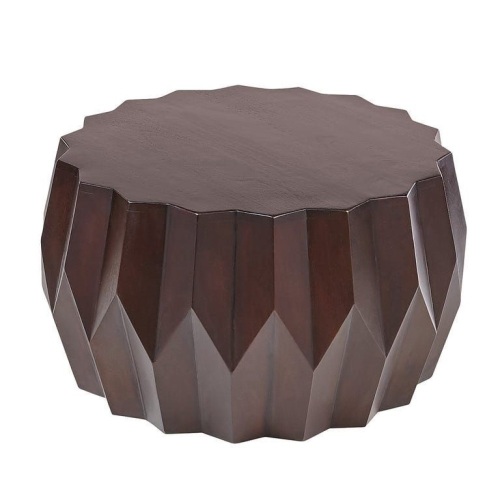 Pier1 Dacey Dark Brown Coffee Table. Appears New. 17" tall with a 30" diameter - Lot 61