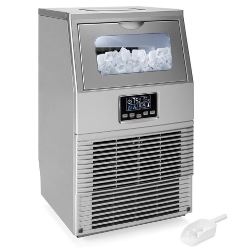 66lb/24hr Automatic Portable Stainless-Steel Ice Maker Machine w/ Ice Scoop. Appears New with Small Blemish on Back. - Lot 90