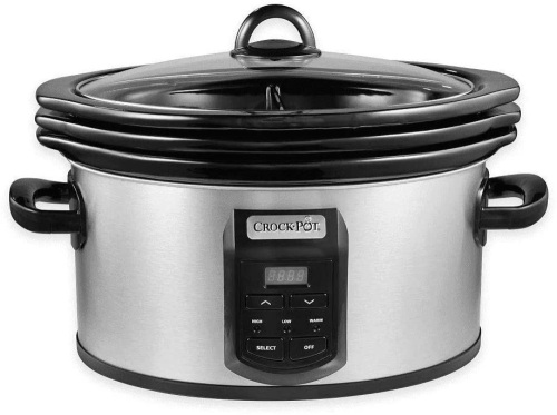 Crock-pot Choose-A-Crock Programmable Slow Cooker, 6 quart/4 quart/2 x 1.5 quart, Silver - Appears New  - Lot 117
