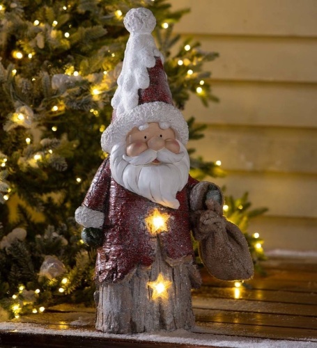 Indoor/Outdoor Holiday Lighted Woodland Santa Statue. Appears New - Lot 130