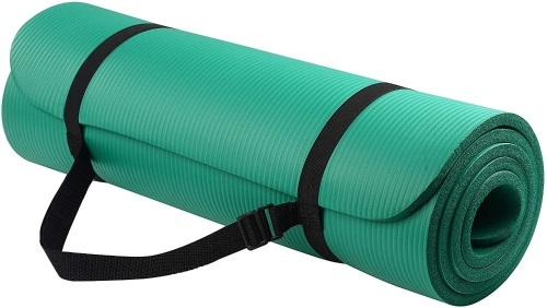 Lot of (5) All-Purpose Extra Thick Exercise/Yoga Mats with Carrying Straps, Green - Appear New but Dirty - Lot 199
