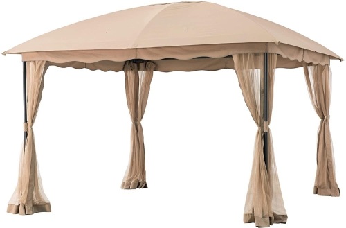 AmazonBasics Outdoor Patio Garden Dome Top Gazebo with Mosquito Net - Beige and Khaki. Appears New - Lot 244