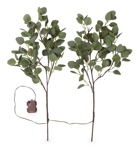 Plow & Hearth Indoor/Outdoor Battery-Operated Lighted Eucalyptus Branches, Set of 2. Appears New - Lot 273