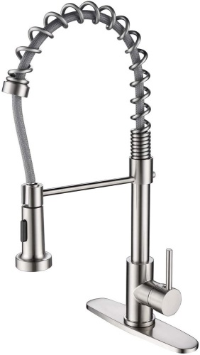 Starain Modern Commercial Kitchen Sink Faucet, Single Lever Pull Down, Stainless Steel - Appears New  - Lot 287