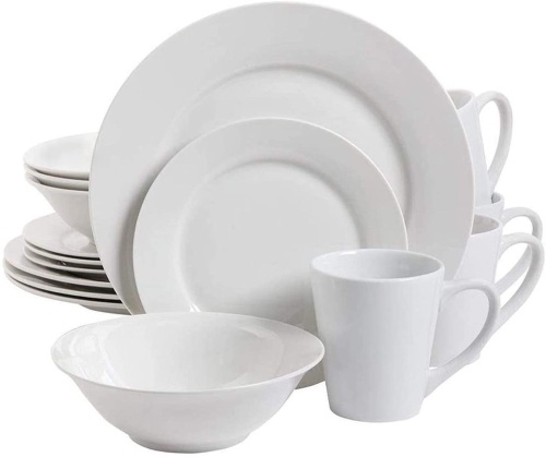 Gibson Nobel Court 16 Piece Durable Round Porcelain Microwave and Dishwasher Safe Dinnerware Set. Appears New - Lot 324a