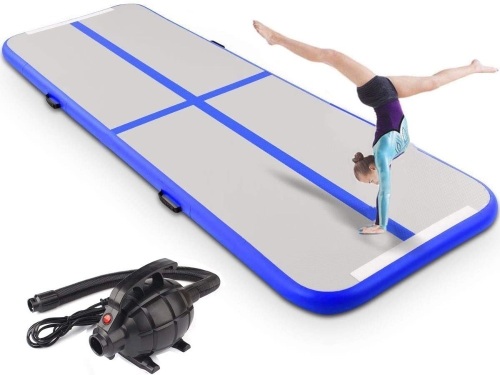 Inflatable Gymnastic Tumbling Air Mat with Pump, 10' - Appears New - Lot 409