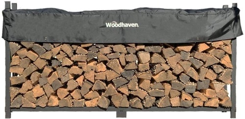 The Woodhaven 8' Firewood Log Rack with Cover, 96" x 14" x 48" - NEW, Unopened Box - Lot 432