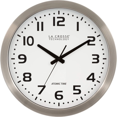 La Crosse Technology 16 Inch Aluminum Atomic Wall Clock. 16" Metal Frame. Appears New - Lot 447