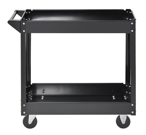 Muscle Rack Industrial Black Commercial Service Cart, Steel, 220Lbs Capacity, 33"W x 30.5"H x 16"D, 2 Shelves - Appears New  - Lot 465
