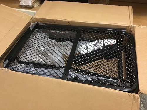 60x20in Folding Cargo Carrier Basket Rack for Car, Truck, Trailer w/ 2in Receiver, Steel Frame. E-Commerce Return. Unknown Condition - Lot 511