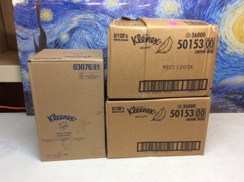 (3) Cases of Kleenex Tissues - Lot 534