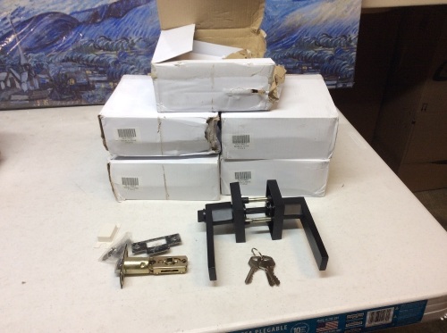 5 Pack Probrico Black Keyed Alike Entry Door Levers Single Cylinder Entrance Door Locks. New - Lot 605